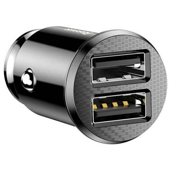 Автомобильное зарядное устройство Baseus Grain Car Charger (Dual USB 5V 3.1A)Черный